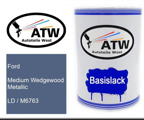 Ford, Medium Wedgewood Metallic, LD / M6763: 500ml Lackdose, von ATW Autoteile West.